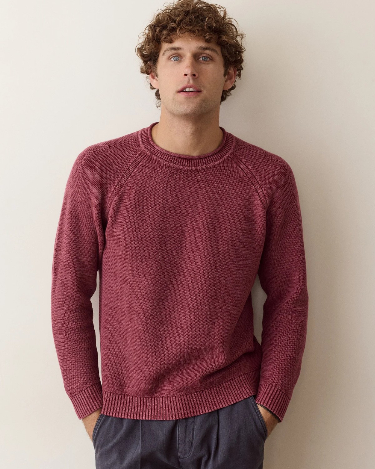 Noah Rollneck Sweater in Cabernet