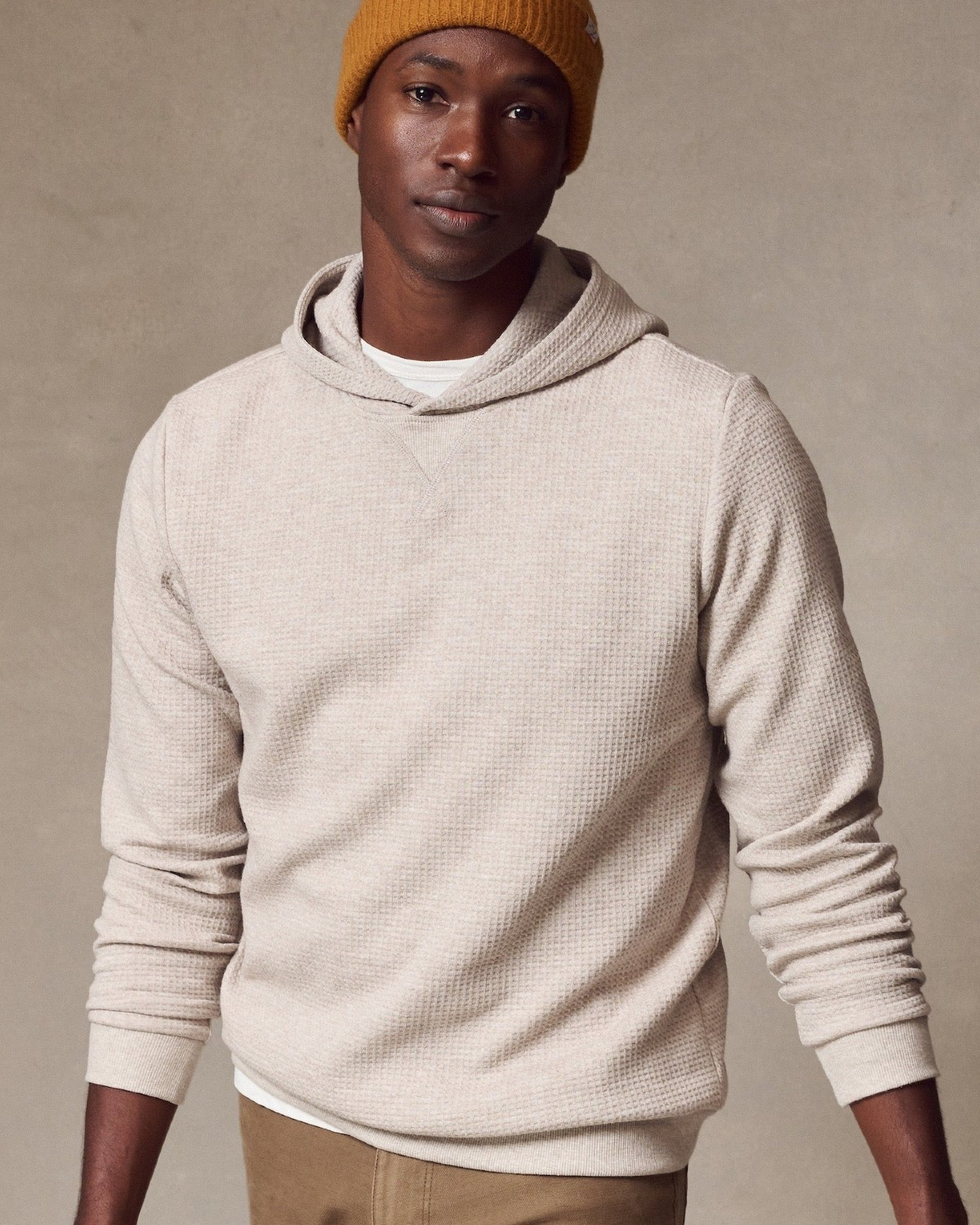 Waffle Hoodie in Oatmeal