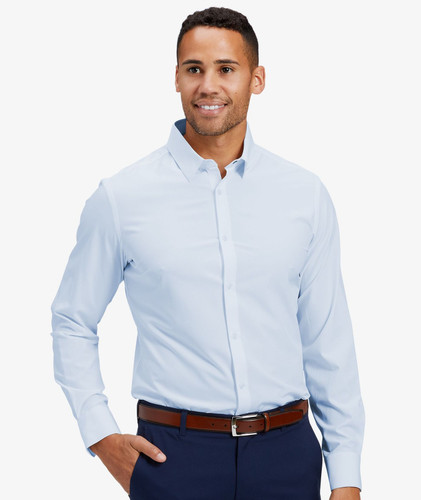 Mizzen + Main Trim Fit Leeward Shirt - Lt. Blue Solid