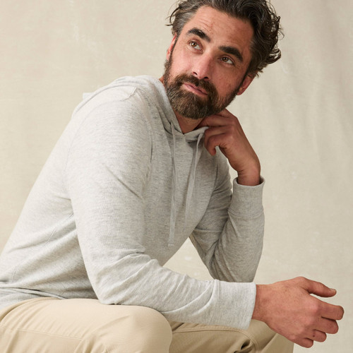 Faherty Sunwashed Slub Hoodie - Lt. Grey Heather