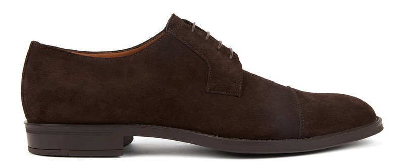 Suede and leather cap-toe sneakers