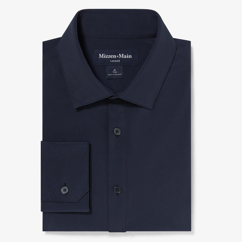 Mizzen + Main Leeward Performance Dress Shirt - Navy Solid