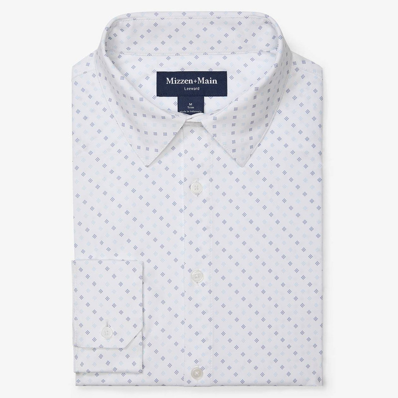 Mizzen + Main Leeward Performance Dress Shirt - White Geo