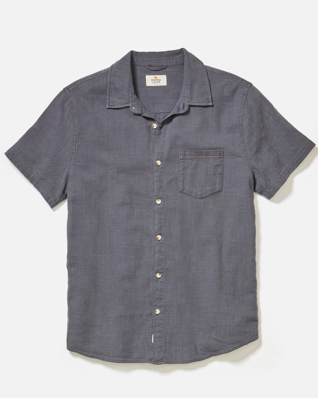 Marine Layer S/S Stretch Selvage Shirt - India Ink