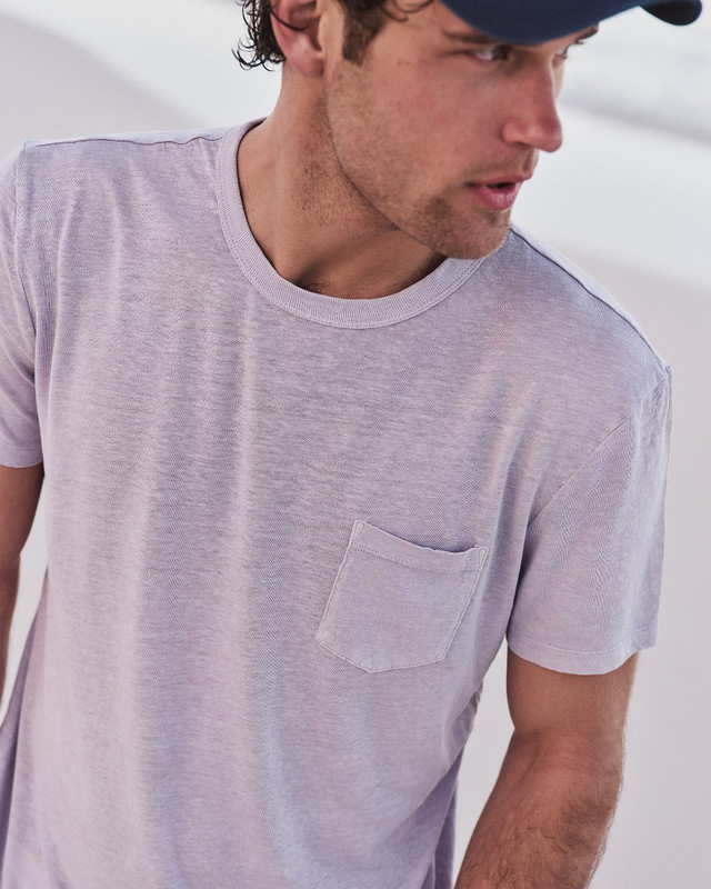 Marine Layer Relaxed Hemp Cotton Tee - Lavender Mist