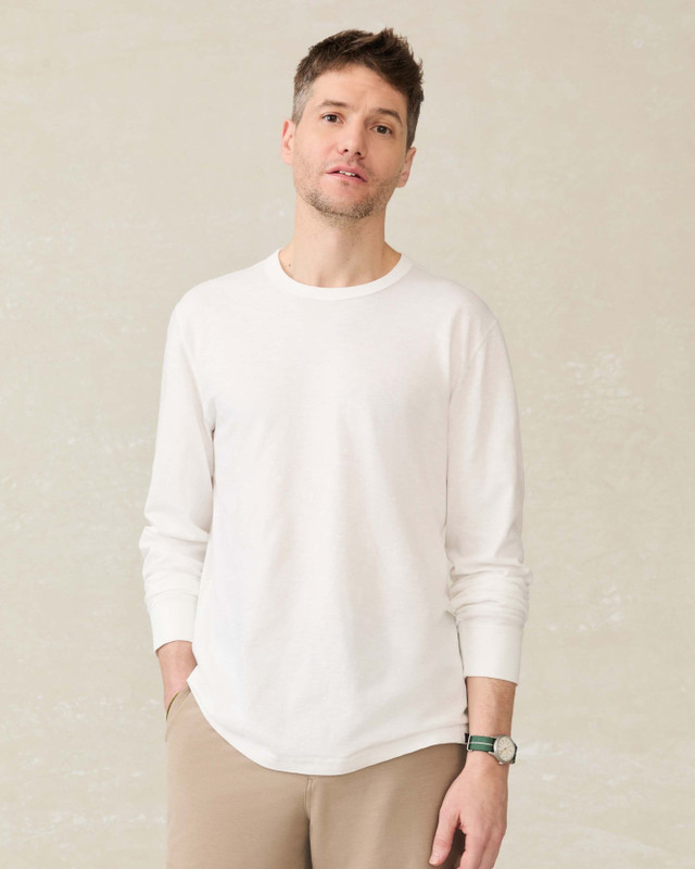 Long Sleeve Organic Cotton Tee - White