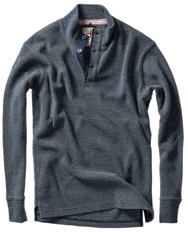 Bi-Waffle Mock in Navy Bi-Waffle Mock in Navy