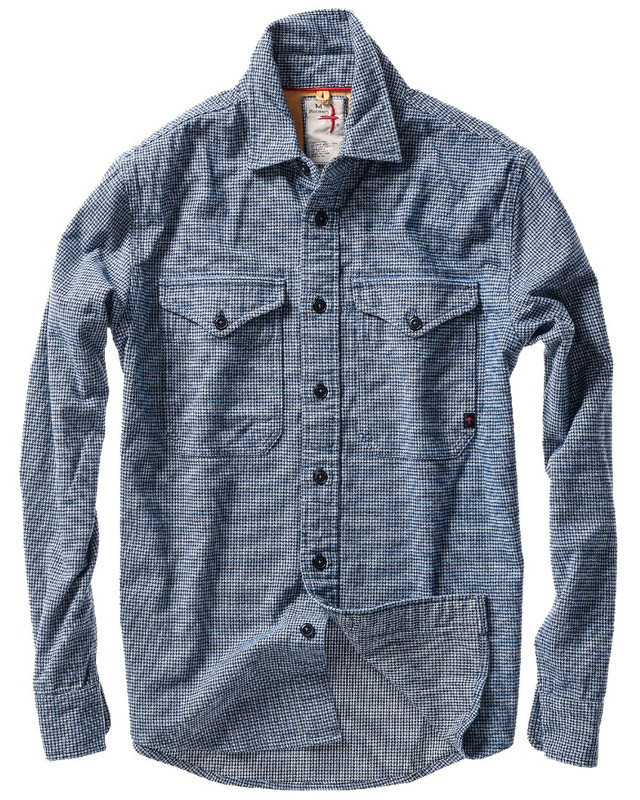 Utility Workshirt in Blue|White|Navy Houndstooth