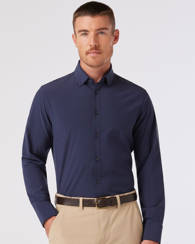 Leeward Performance Dress Shirt in Navy