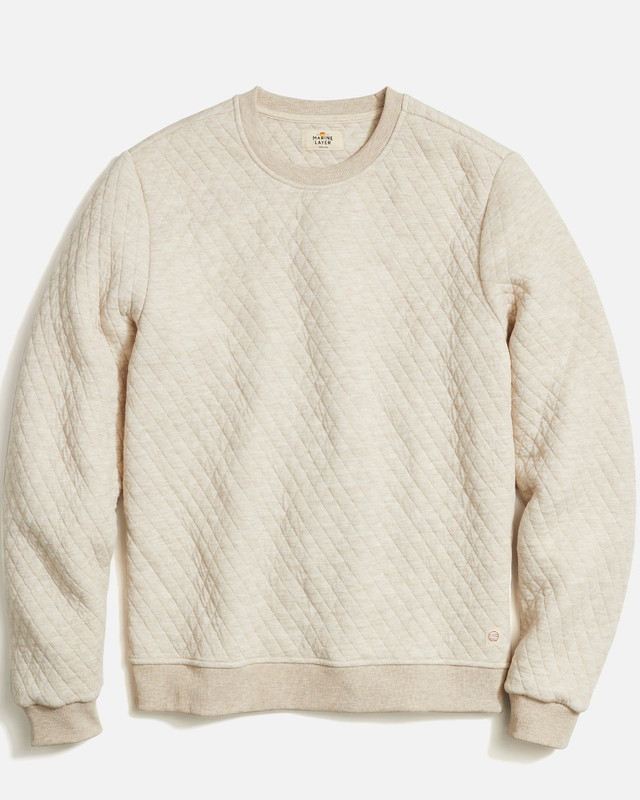 Corbet Quilted Crew in Oat