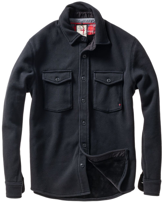 Pique Fleece Workshirt in Black