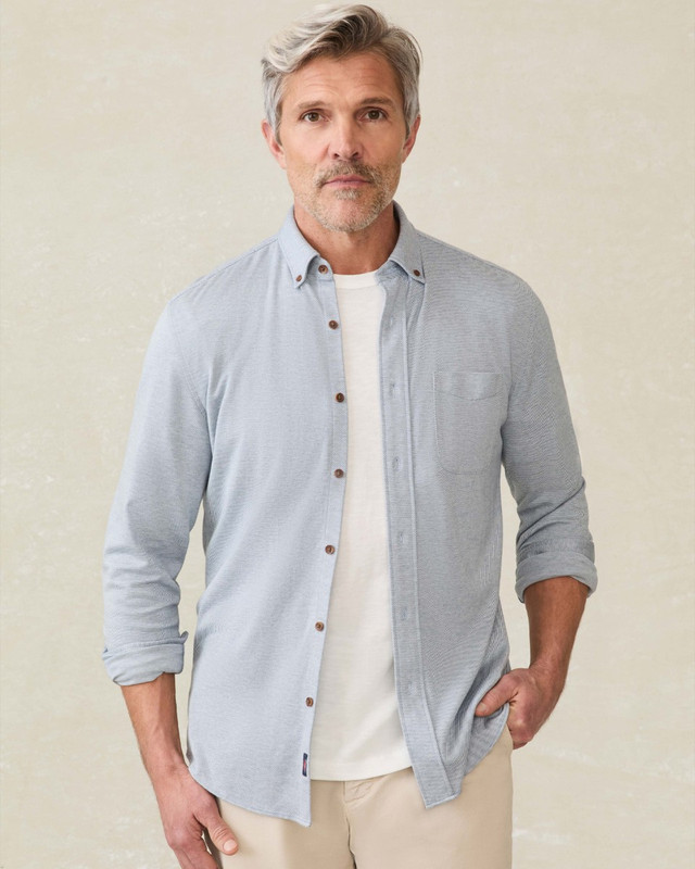 Coastline Knit Shirt in Oceanside Blue