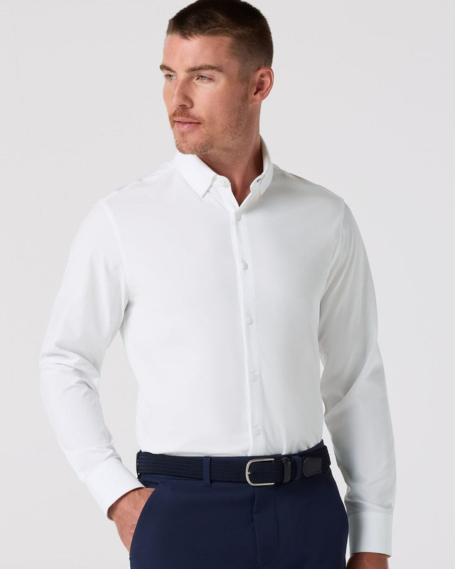 Leeward Performance Dress Shirt in White