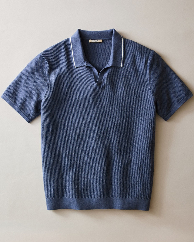 Greyson Sweater Polo in Vintage Indigo