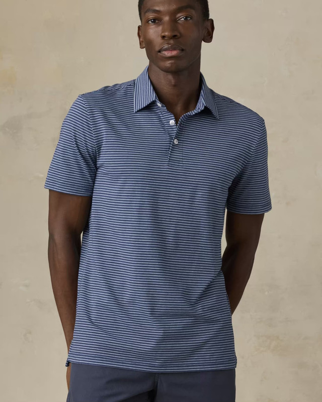 Movement Polo in Navy Strait Stripe