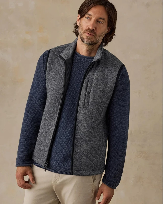 Epic Quilted Fleece Vest in Graphite Cloud Heather