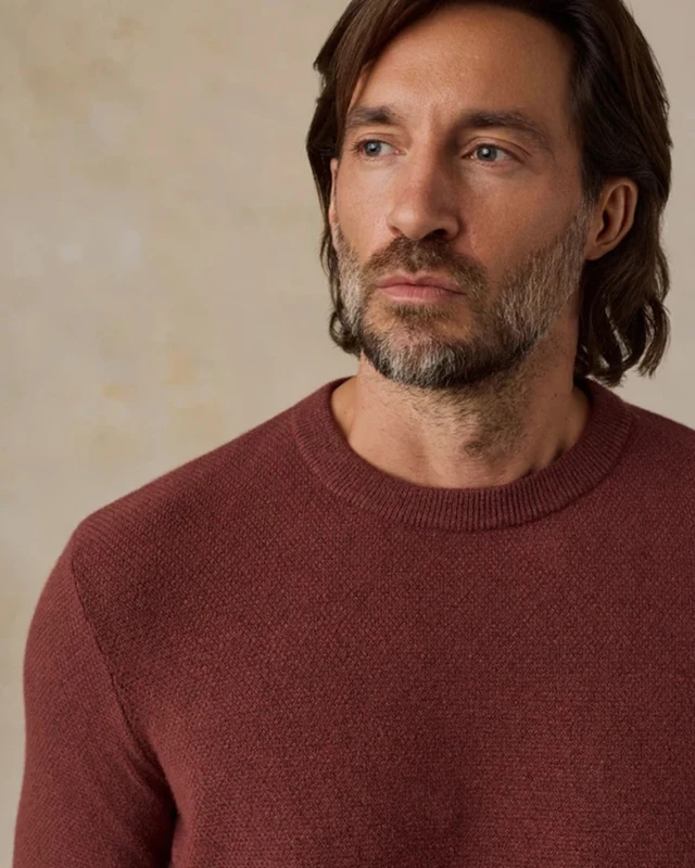 Jackson Crew Sweater in Sunset Red Heather