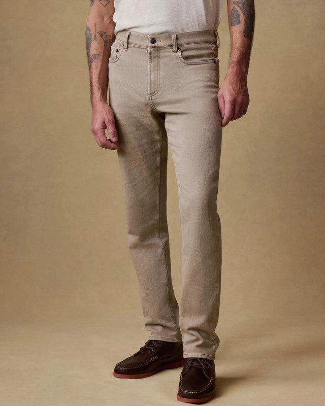 Stretch Terry 5-Pocket Pant in Desert Khaki
