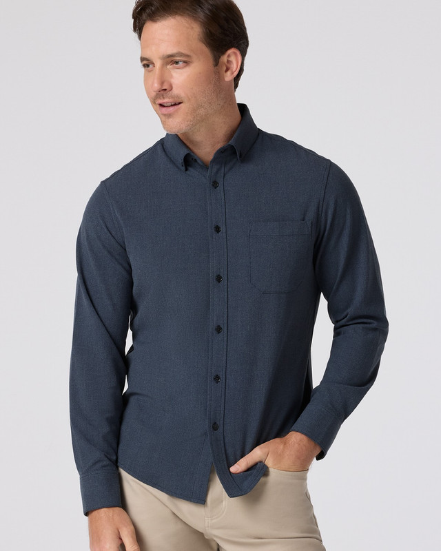 City Flannel Shirt in Navy Heather