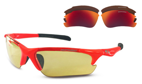Twister Tennis Sunglasses with Interchangeable Lenses - Orange