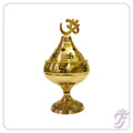 BRASS OM AND SWASTIK LAMP-4"