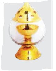 BRASS GLASS LAMP-4 INCH
