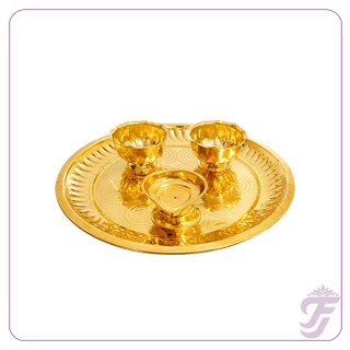 BRASS POOJA SET-8 INCH