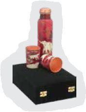 COPPER PLAIN BOTTLE& 2GLASS GS