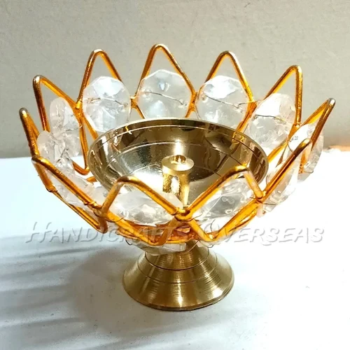 BRASS CRYSTAL LAMP 4 INCH