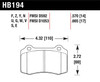 Hawk Performance DTC-70 brake pads, HB194U.570 racing brake pads, High-performance brake pads, Race compound brake pads, Dodge Charger SRT8 brake upgrade, Chrysler 300 performance brakes, High torque brake pads, Aggressive initial bite, High deceleration rate pads, Motorsports brake solution, 400-1600°F operating temperature, Front brake pad upgrade, Brembo caliper compatible, NASCAR and ARCA racing pads