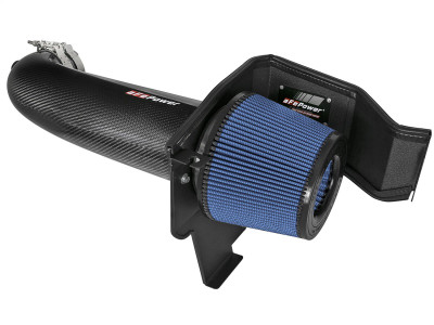 aFe Track Series Carbon Fiber Cold Air Intake, Pro DRY S Air Filter, 51-12162-C Performance Intake System, Carbon Fiber Intake Tube, Synthetic Media Air Filter, 8-inch Conical Air Filter, 360-degree Radial Flow Filter, Stage 2 Cold Air Intake, Inverted Top Air Filter, Oil-Free Performance Intake