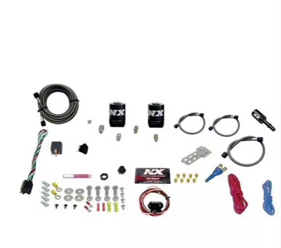 Nitrous Express single nozzle system, HEMI nitrous kit, 35-150 HP boost, Dodge Charger performance upgrade, Fly-by-wire nitrous system, Lightning solenoids, Shark nozzle, HEMI engine modification, 20918-00 product shot, TPS activated WOT module, Stainless braided N2O line, Challenger nitrous upgrade, SRT8 nitrous system, Carbon fiber solenoid cans