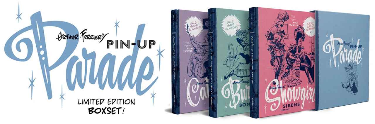 Arthur Ferrier’s Pin-Up Parade limited edition boxset: three volumes of British pin-up art, 1940s–1960s, edited and designed by Rian Hughes