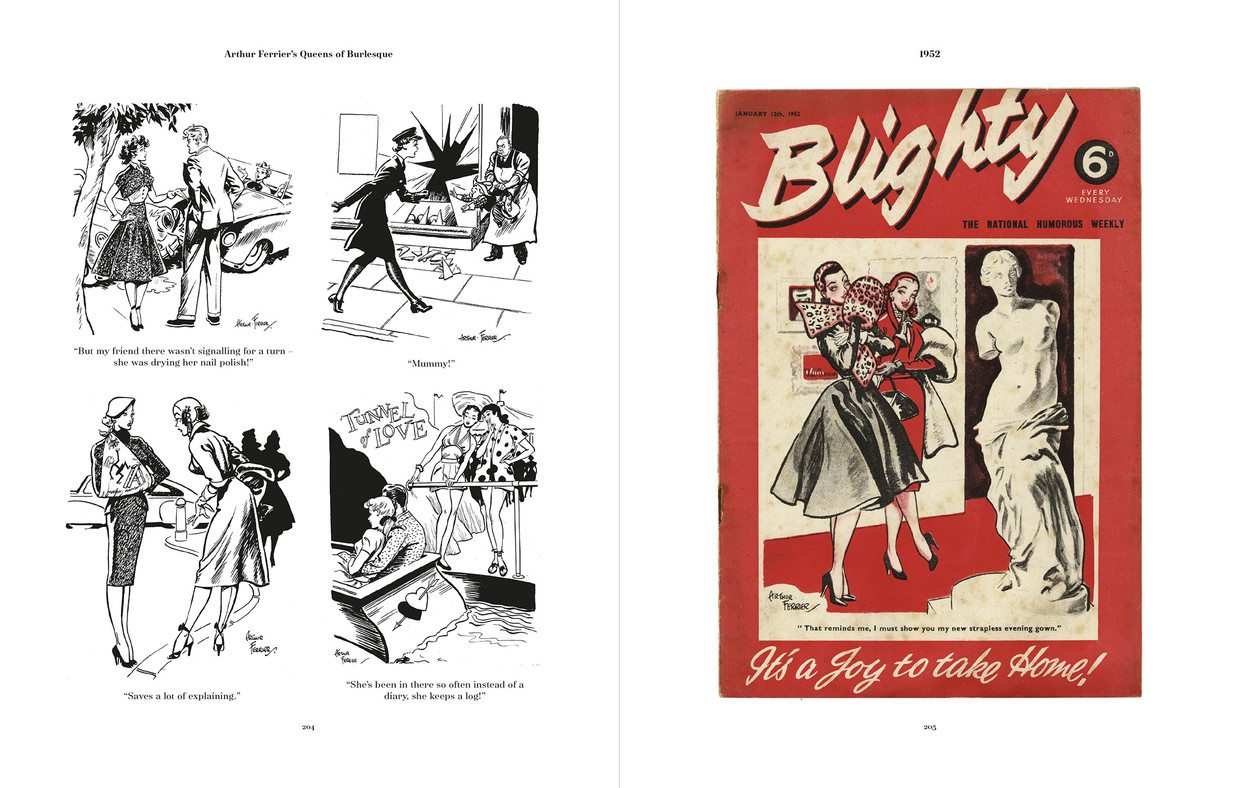 Interior spread 01 from Arthur Ferrier's Burlesque Bombshells (1949-1954), Volume 2