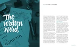 Calligraphy tools and handwritten examples alongside the first steps in calligraphy in The ABC of Custom Lettering.