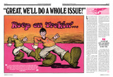 Sample spread from “The Monster Times: Revisiting a Legend” – chapter “TMT Predicts” featuring a full‑colour “Keep on Trekking” Star Trek illustration.