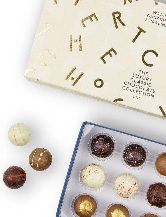 The Luxury Classic Chocolate Collection - 18 Dark, Milk and White Chocolates