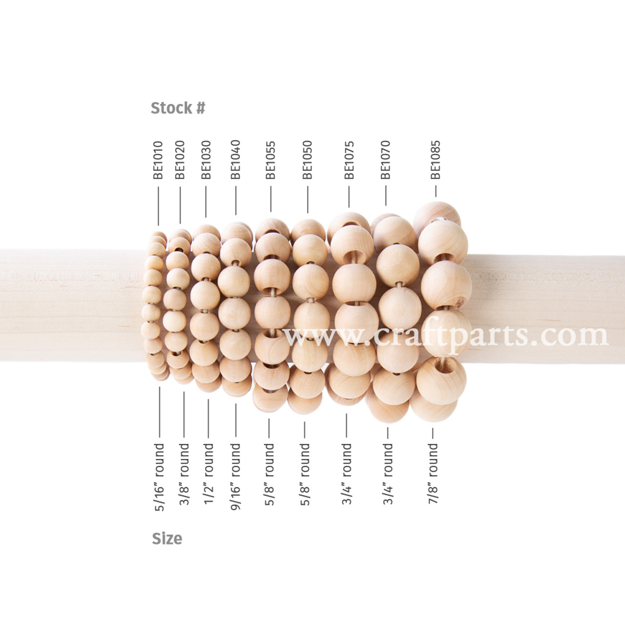 20mm Wooden Beads - 8 Pieces