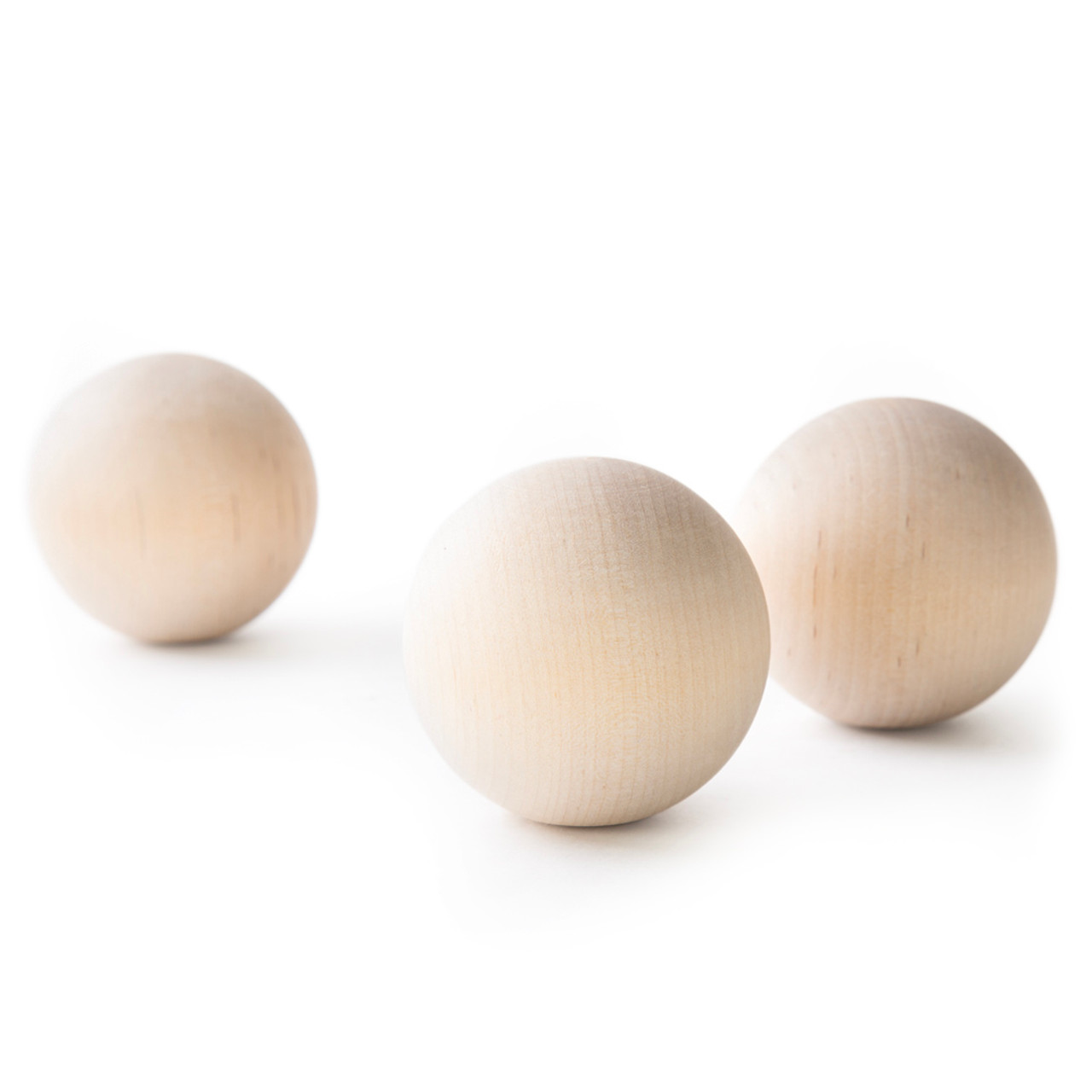 3 Inch Wooden Solid Round Ball - Kgkrafts's Boutique