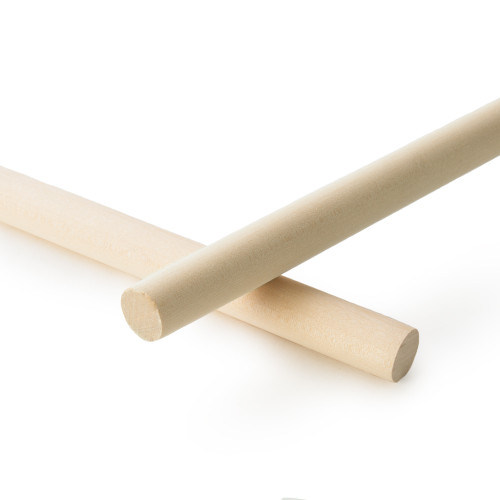 Craftparts Wooden Dowel - 5/8" diameter x 36" length - Sturdy Unfinished Wood Rod for Crafting and Woodworking Projects (Top and Side View)