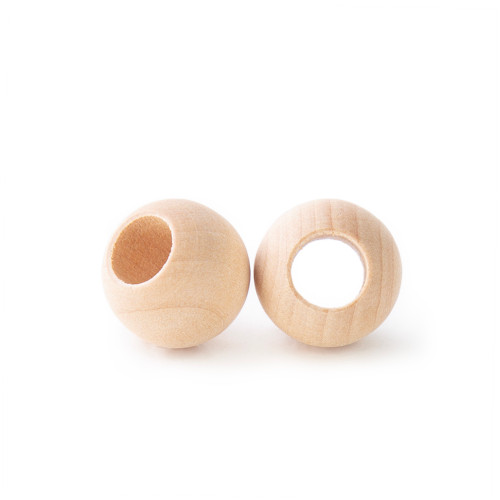 5/8" Round Bead with 5/16" Hole – Maple Hardwood Wood Bead for DIY Crafting and Jewelry Making