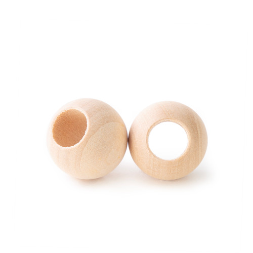 3/4" Maple Round Bead – Craft Bead with 3/8" Hole for Macramé, Jewelry, and Woodworking