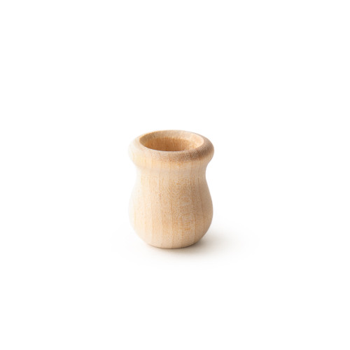 1-Inch Tall Candle Cup Bean Pot - Miniature Birch Wood Candle Holder Cup for Crafting