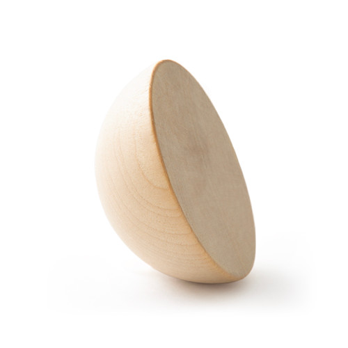 3" Split Wood Ball: Half-Round Maple Craft Component for Furniture and DIY Projects