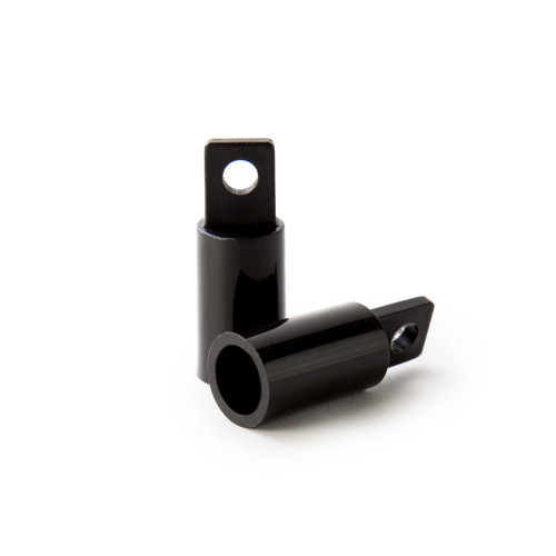 Craftparts Black Plastic Dowel End Cap - 3/8" - Durable Cap for Finishing Wooden Dowels in DIY Projects (Top and Side View)