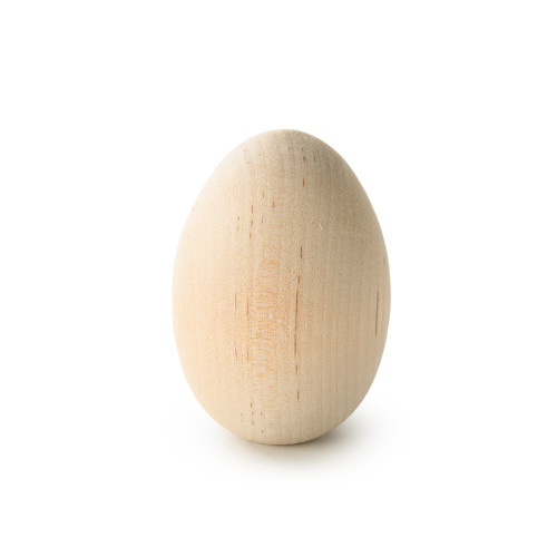 2-1/2" Wooden Hen Egg (Flat Bottom): Unfinished Component for Woodworking and Crafts