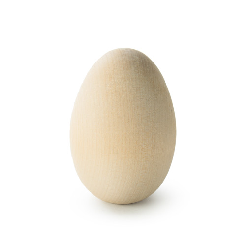 3-1/4" Wooden Small Goose Egg Craft Component: Unfinished Birch Wood Egg for DIY Crafts and Educational Projects