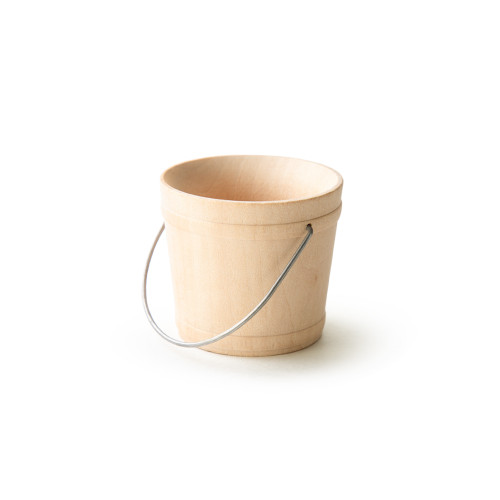 1-7/8" Wooden Craft Bucket, Wire Handle