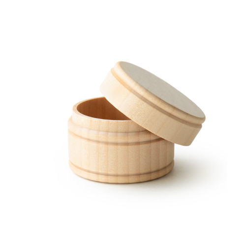 1-5/8" Unfinished Craft Box: Round Maple Wooden Box with Lid for Hobbyist Crafters