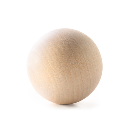 1-3/4" Wood Ball – Solid Maple Hardwood Craft Sphere